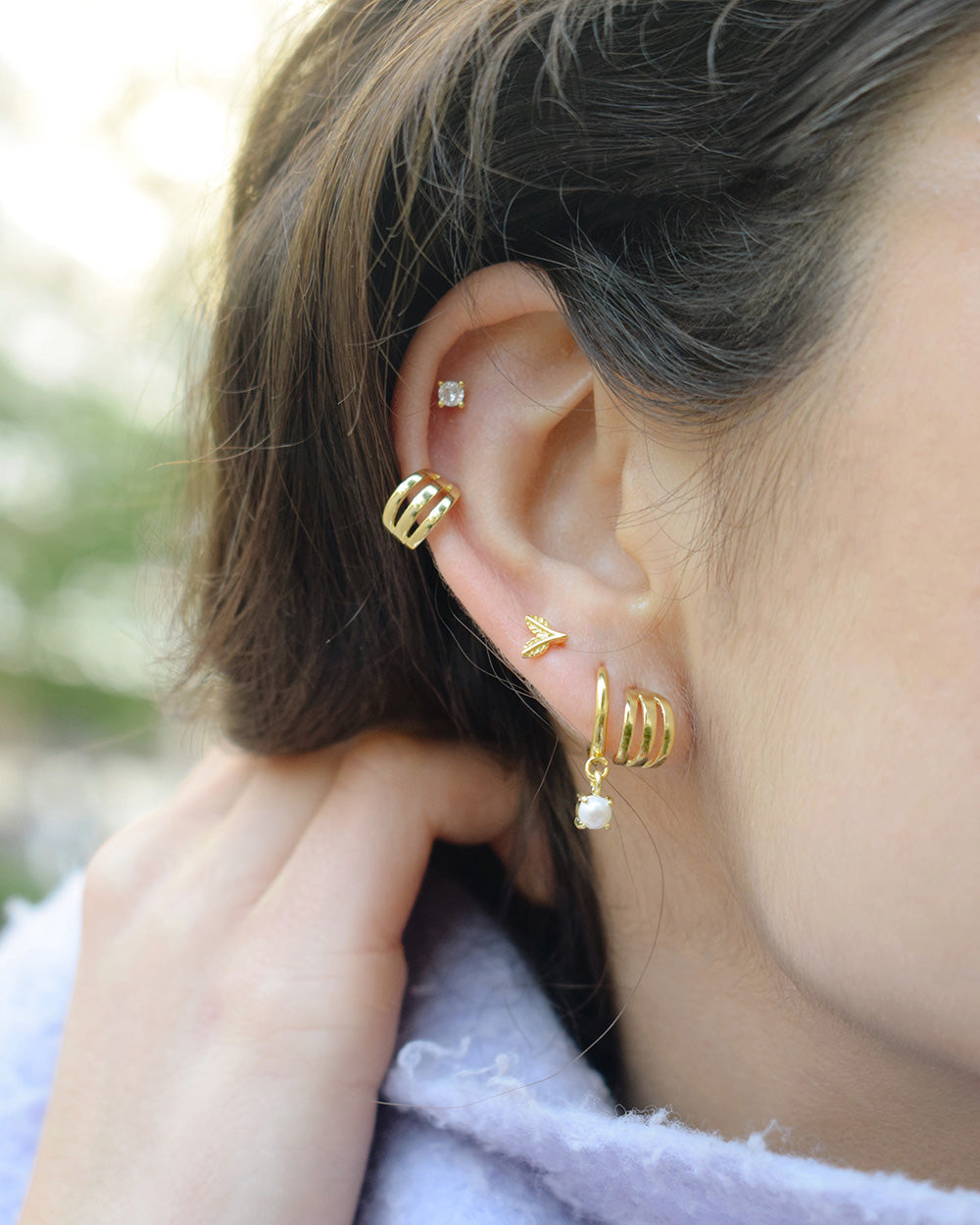 Pendientes Drie Gold
